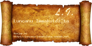 Luncanu Immakuláta névjegykártya